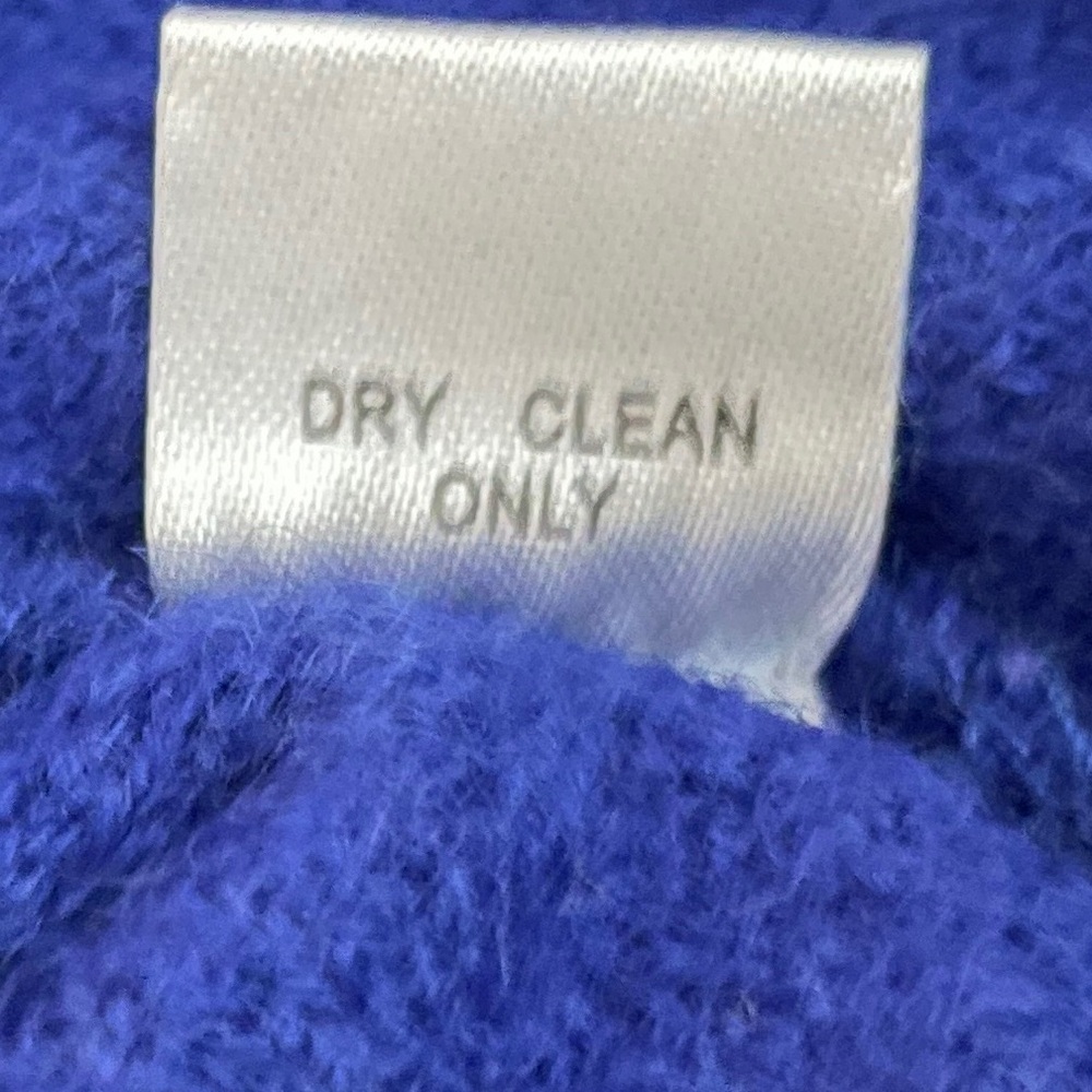 For Cynthia Blue Long Cardigan Jacket Size Large Asian Style Boiled Wool Artsy - Picture 9 of 9